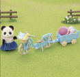 Sylvanian Families – Fille Panda avec Vélo, Remorque, Rollers et Accessoires de Pique-nique