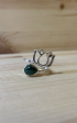Bague malakite AA argent 925 réglabe lotus