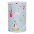 Tirelire Princesse Licorne en métal bleu