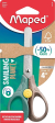 Maped - Ciseaux Security Smiling Planet - Ciseaux Responsables pour Enfants - Bouton de Blocage - Anneaux 50% Fibre de Bois Certifié FSC - Ergonomie 3D - Lame 13cm en Acier Inox, Bouts Ronds