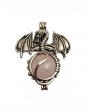 Pendentif dragon quartz rose sphère 4,5cm