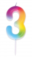 Bougie multicolore - chiffre 3