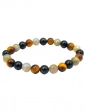 Bracelet Triple protection Labradorite, Obsidienne noire, Oeil de tigre perles 8mm