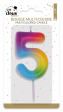 Bougie multicolore - chiffre 5