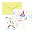 C&L Carton invitation - lot de 8 - licornes