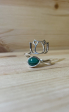 Bague malakite AA argent 925 réglabe lotus
