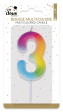 Bougie multicolore - chiffre 3