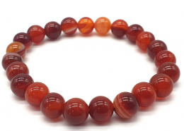 Bracelet Cornaline Rubanée perles 8mmi