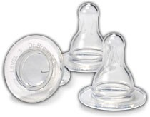 Lot de 3 tétines à goulot standard pour biberons du Dr Brown en verre - Taille 4