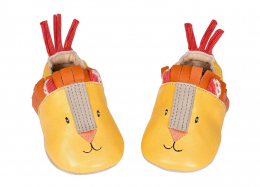 Chaussons en cuir  - Lion - Les Papoum - Moulin roty