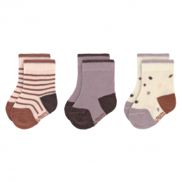 Lot de 3 chaussettes coton Bio Tiny Farmer Lilas - Lassig