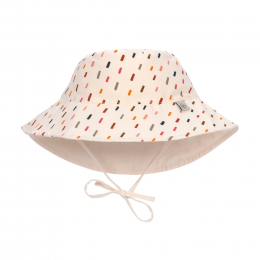 Chapeau anti-UV réversible Petits traits écru multicolore Lassig