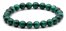 Bracelet boule malachite foncée AA 8mm