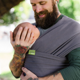 Echarpe de portage BOBA WRAP Coton Bio Gris Anthracite