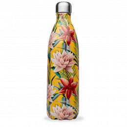 Bouteille Isotherme - 1L - Tropical  jaune - Qwetch
