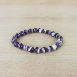 Bracelet boule 08mm Amethyste rubanee Bresil A