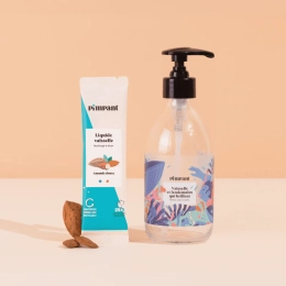 Kit découverte liquide vaisselle amande – bouteille 250 ml + stick 25 g PIMPANT