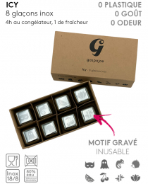 8 Glaçons en inox Gaspajoe