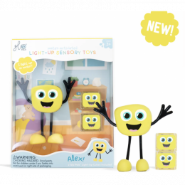 Glo Pal personnage Alex jaune pour le bain Jouet Sensoriel