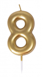 Bougie or - chiffre 8