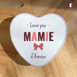 Boite en Métal Coeur Mamie Nœud Les bambetises
