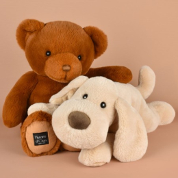 Peluche Chien beige - 40 cm - Les Allongés Stretch Histoire d'ours
