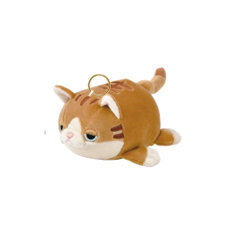 Peluche NEMU Chat Brun Taille S (porte-clés peluche) ultra douce apaisante – Mugi
