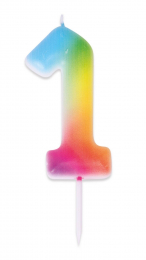 Bougie multicolore - chiffre 1