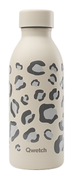 Qwetch Bouteille isotherme icon leopard sable 500ml