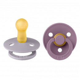 Lot de 2 tétines BIBS T2 Fossil grey/Mauve