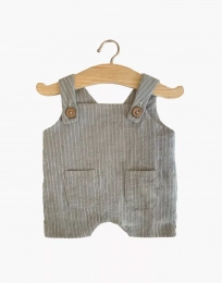 Salopette Antonin rayures gris pour poupée 34 cm Minikane