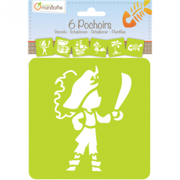 Lot de 6 pochoirs pirates Avenue mandarine
