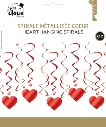 Ptit Clown spirales décoratives cœur pack de 12 -  St Valentin
