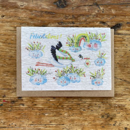 Carte à planter naissance - Félicitations cigogne - Les cartes de Lulu