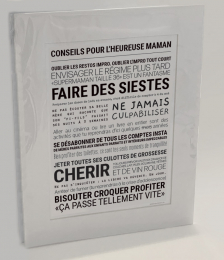 Affiche ' Conseils pour l'heureuse maman' TOUT EST DIT