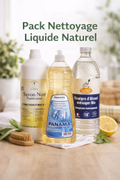 Pack Nettoyage Liquide Naturel – Savon noir, Panama & Vinaigre bio 3 x 1 L