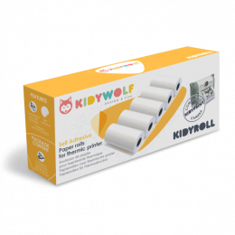 KIDYROLL 1 x 5 rouleaux de papier autocollant pour Kidyprint