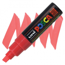 Marqueur PC8K pointe large 8 mm Rouge fluo POSCA