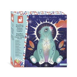 Kit Créatif - Pointillisme Peinture 3D Animaux Cosmiques Janod