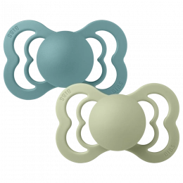 Lot de 2 tétines BIBS T1 Supreme silicone Menthe glacée/Island sea