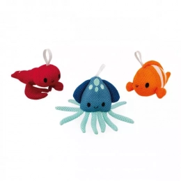 Set de 3 Eponges de Bain Animaux Marins Janod