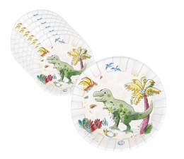 C&L Assiette Ø 23 cm - lot de 8 - dinosaures
