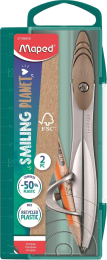Maped - Coffret compas Study Smiling Planet à Bague universelle - Le compas responsable - Chape et vis composées à 50% de Fibres de Bois certifiées FSC