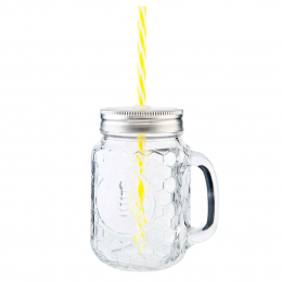 Gobelet en verre avec paille - Abeille