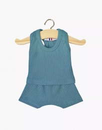 Marcel en maille côtelé Paon pour poupée 34 cm Minikane