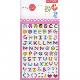 Stickers - Lettres majuscules arrondies multicolores - Majolo