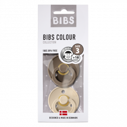 Lot de 2 tétines BIBS T3 vanille/dark oak