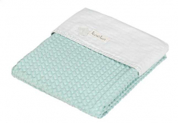 Couverture été pour berceau ou parc water mint/mint coton - Koeka