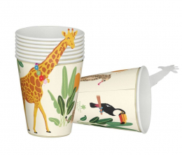 C&L Gobelet - lot de 8 - Animaux de la Savane