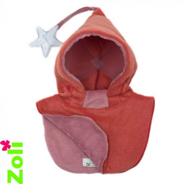 Capuchon enfant Polaire Brique/Vieux rose Zoli